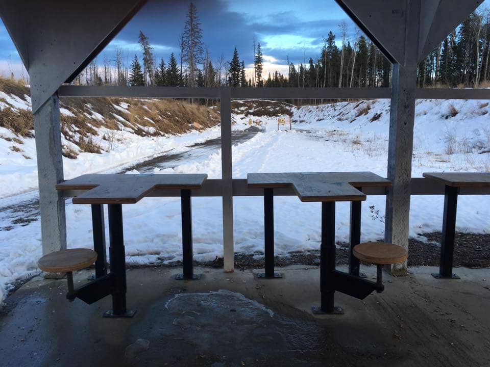 The Hinton Fish and Game Association's outdoor gun range in winter